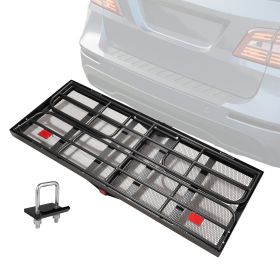 VEVOR Hitch Cargo Carrier, 60 x 24 x 14 in Folding Trailer Hitch Mounted Steel Cargo Basket