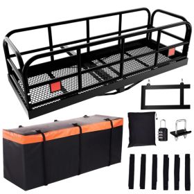 Trailer Hitch Cargo Carrier Rack 500 Lbs, Heavy Duty Steel Hitch Cargo Rack