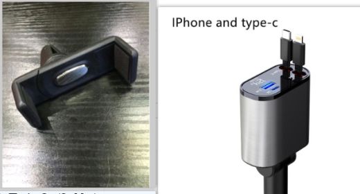 Metal Car Charger 100W Super Fast Charging Car Cigarette Lighter USB And TYPE-C Adapter (Option: Black2-100W)