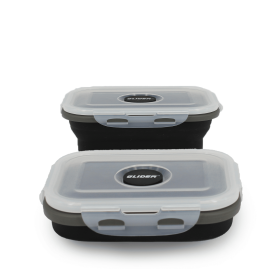 GLIDER LB Black Bento Premium Lunch Box & Food Storage Containers (Color: Black, size: medium)
