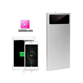 Portable Charger External Battery Pack for IOS & Android Phone (Color: Silver, Type: 20000mAh)